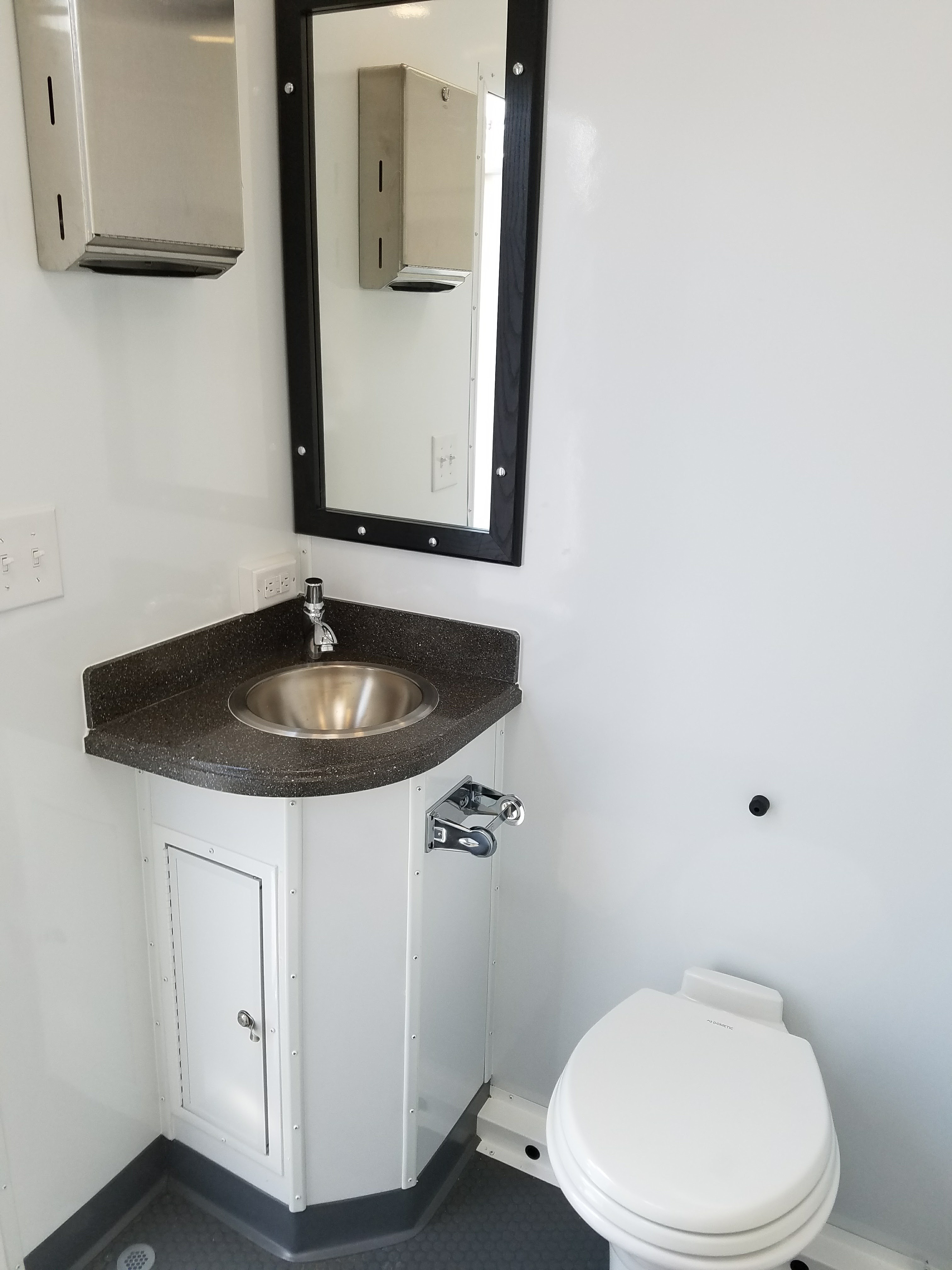 3 Station Portable Restroom With Shower Combo