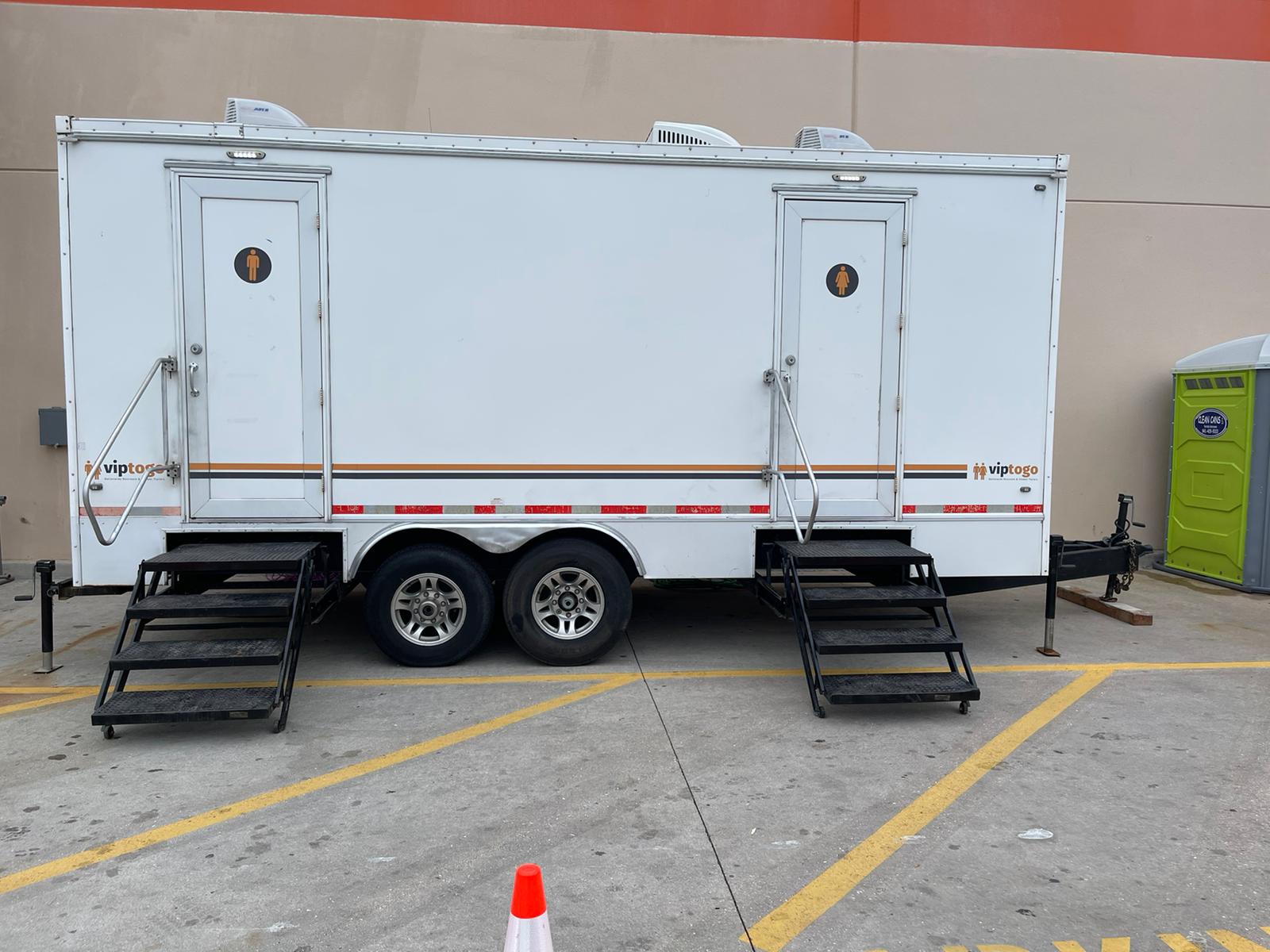 2 station restroom trailer rental for Wisconsin event