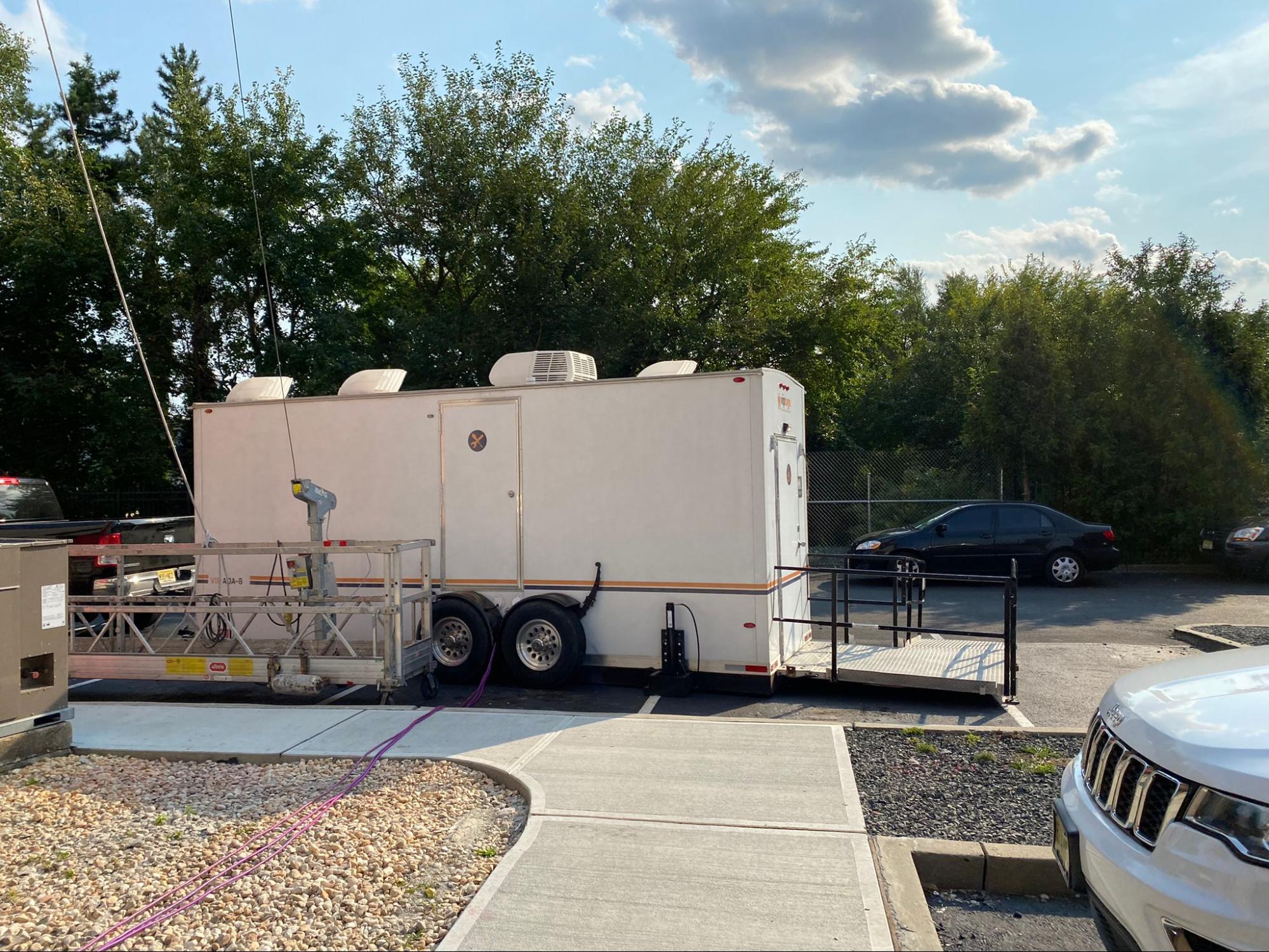 ADA-compliant restroom trailer for Camden, DE event