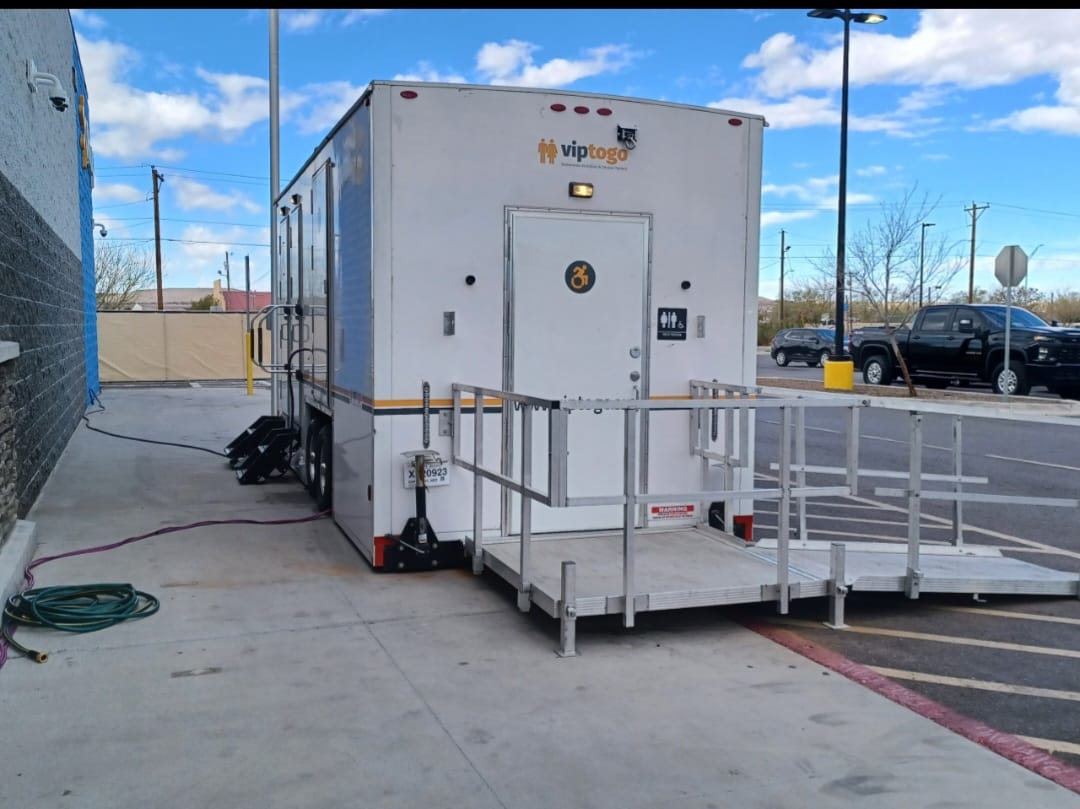 ADA-compliant restroom trailer for event, Reading, DE