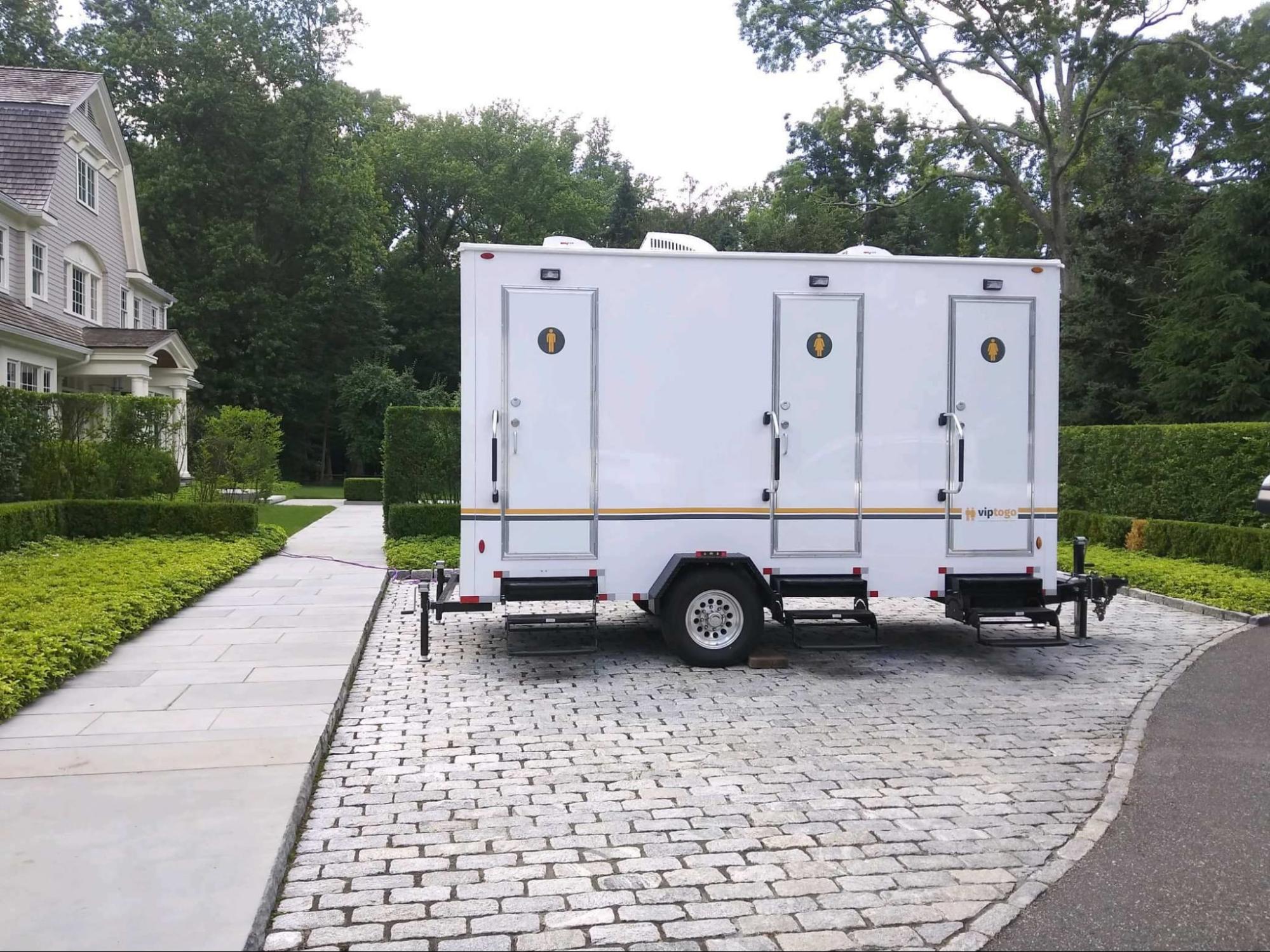 Long term 3-stationed restroom trailer rental, Indianapolis-Carmel-Anderson, IN event