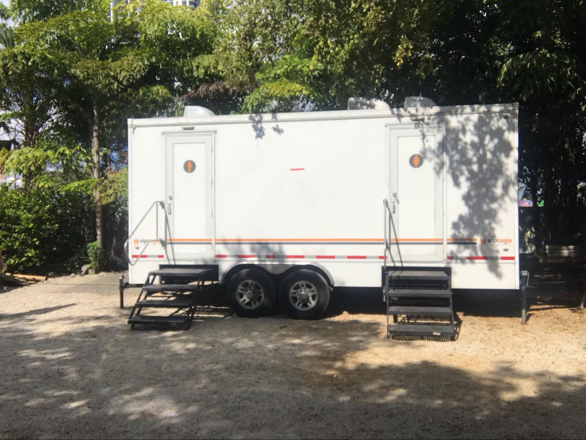 Luxury restroom trailer in Philadelphia, Delaware event