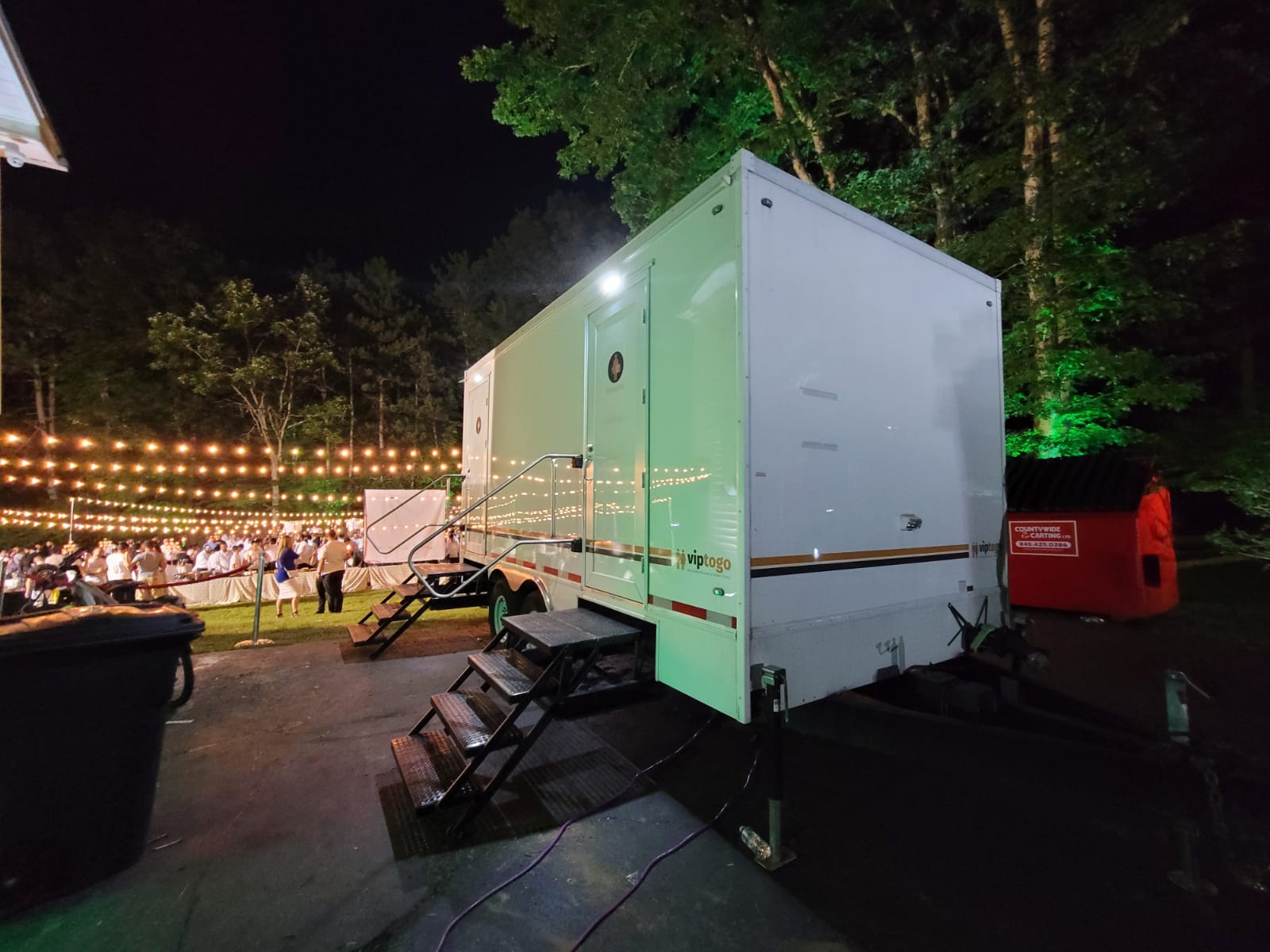 Restroom trailer rental for festival in Bangor, Maine