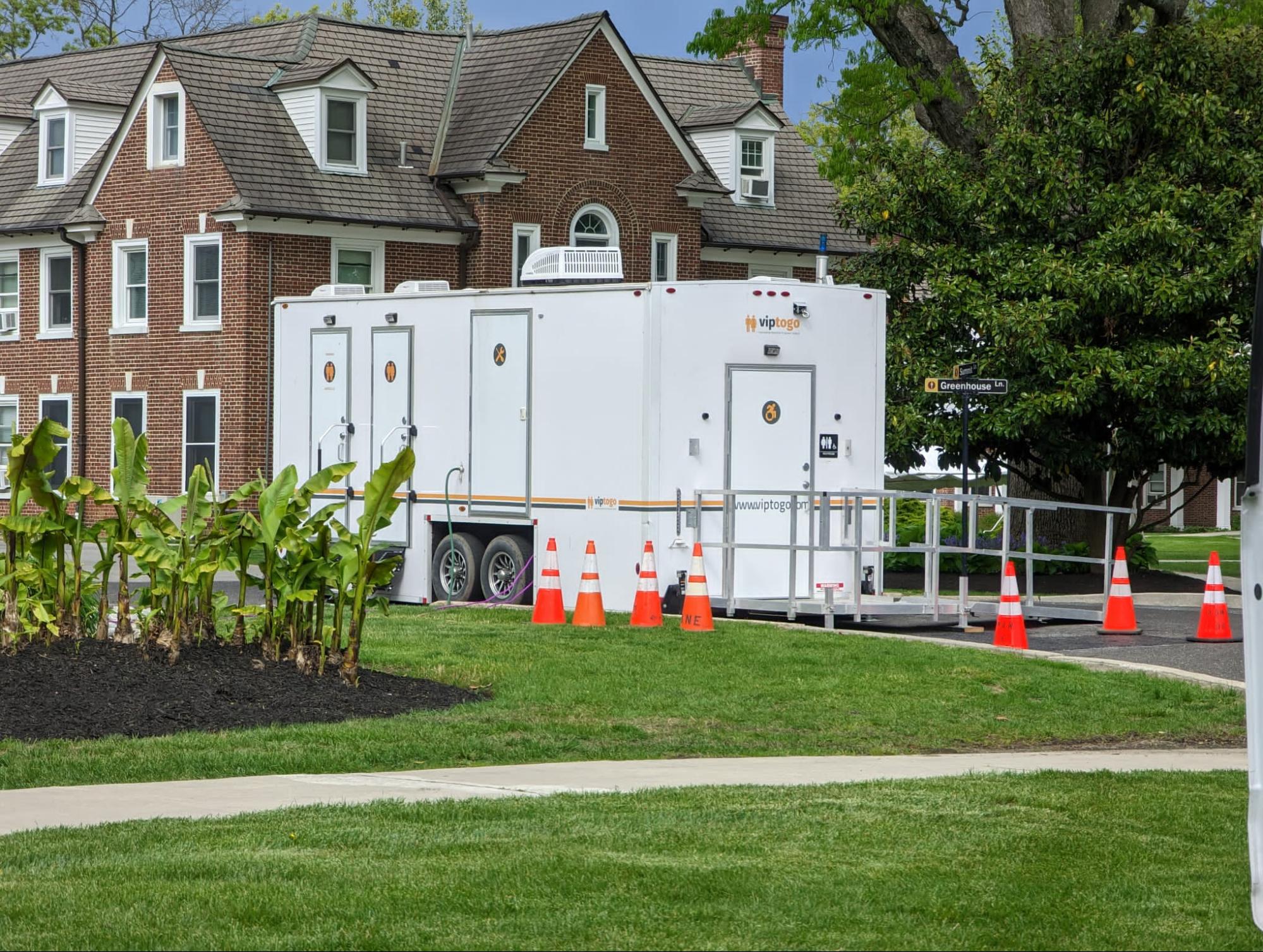 Upscale portable restroom trailers for Baton Rouge events