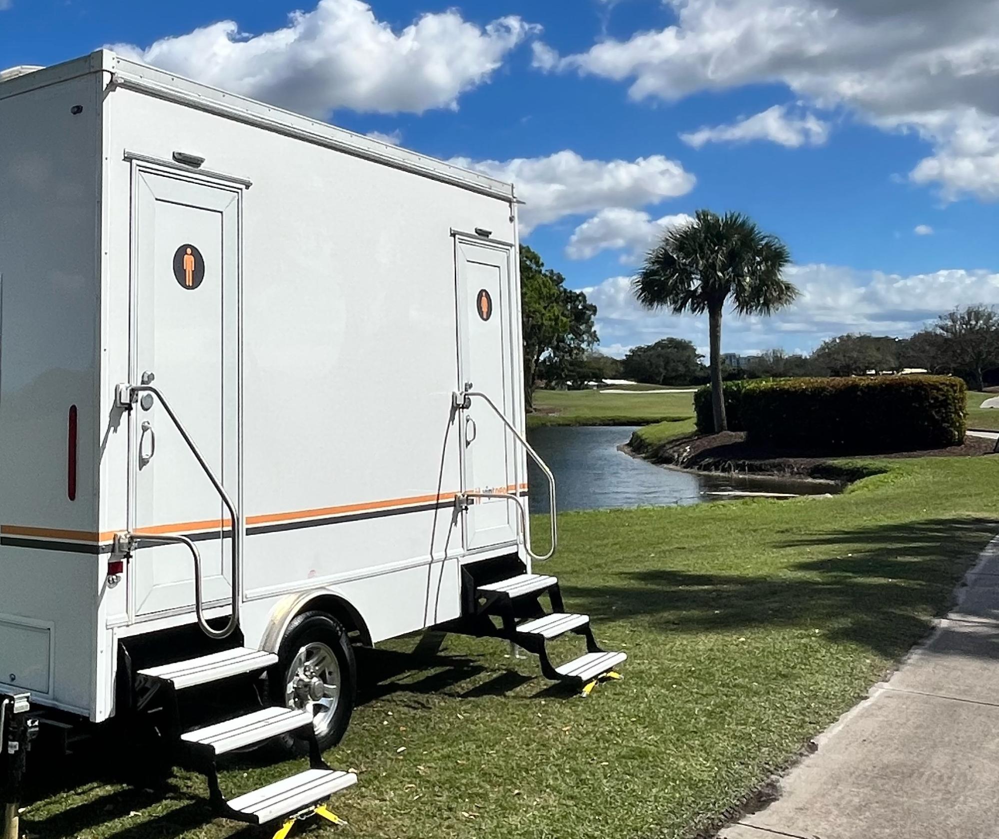 Upscale portable restroom trailers for Mississippi, MD events