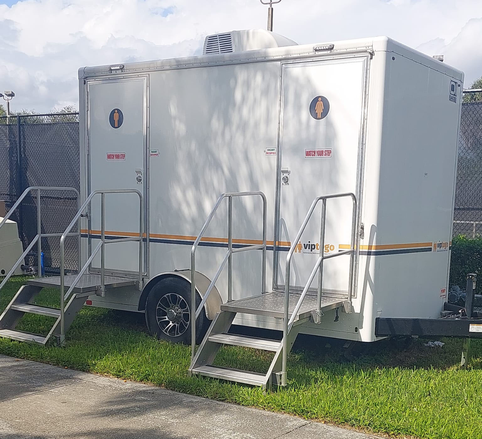 VIP To Go restroom trailer at San Francisco-Oakland, California event