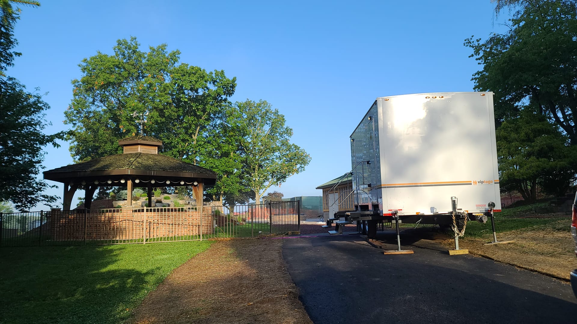 VIP To Go restroom trailer at a Little Rock-North Little Rock-Conway, Arizona event