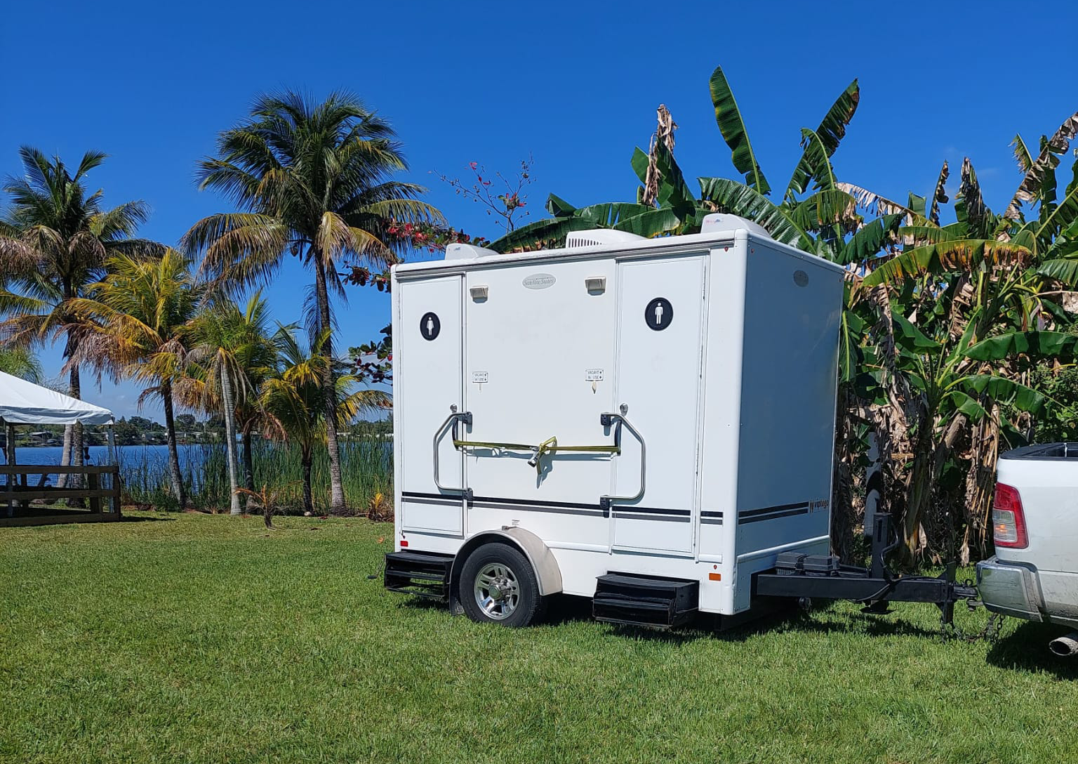 VIP To Go restroom trailer at a St. Petersburg event