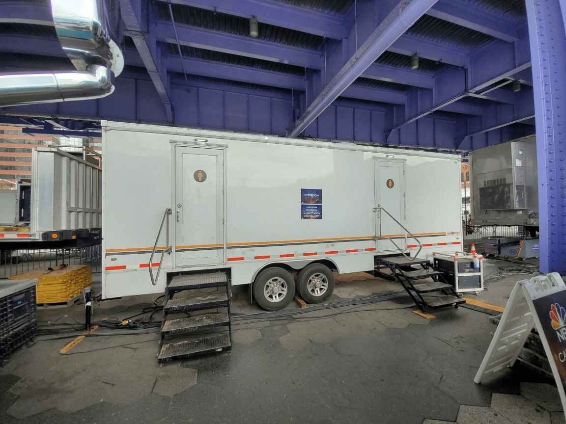 Premium restroom trailers for bridge construction