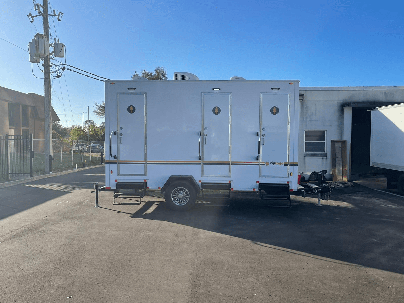 VIP To Go’s premium restroom trailers for utility work