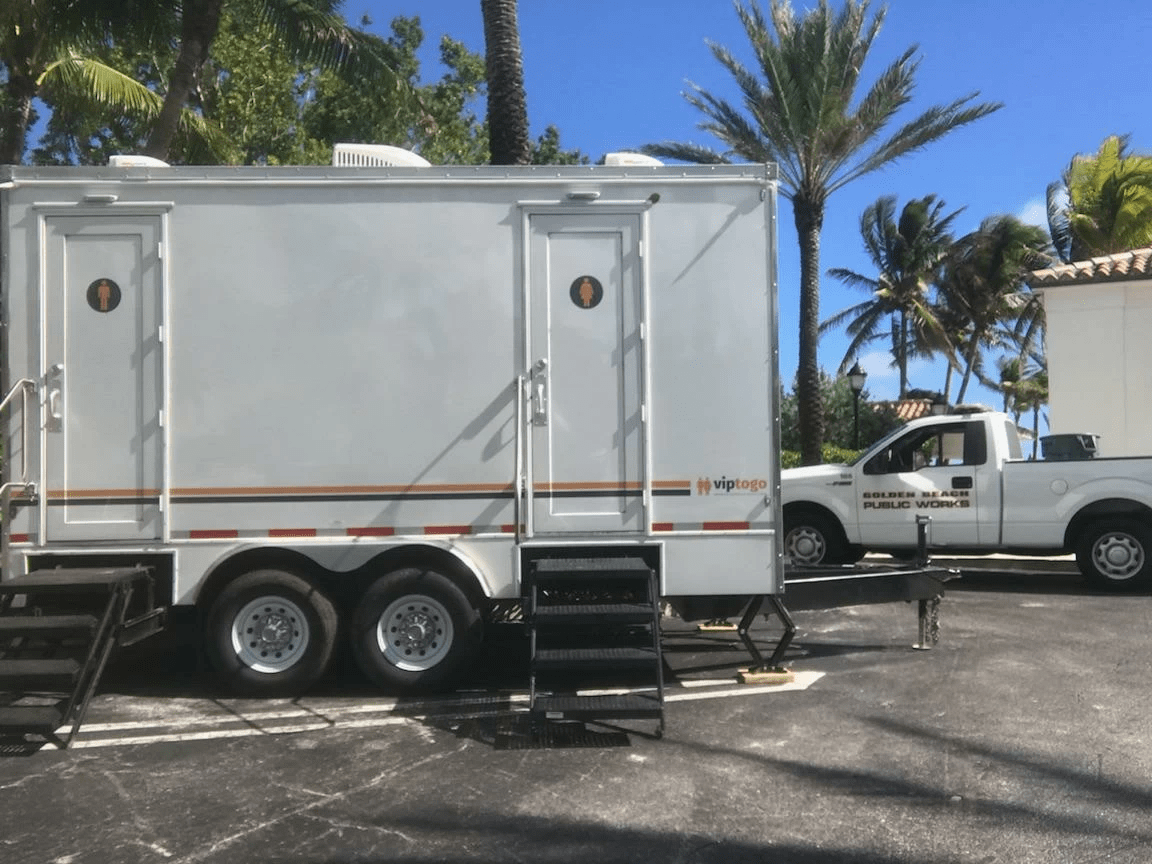 Beach bathroom trailer