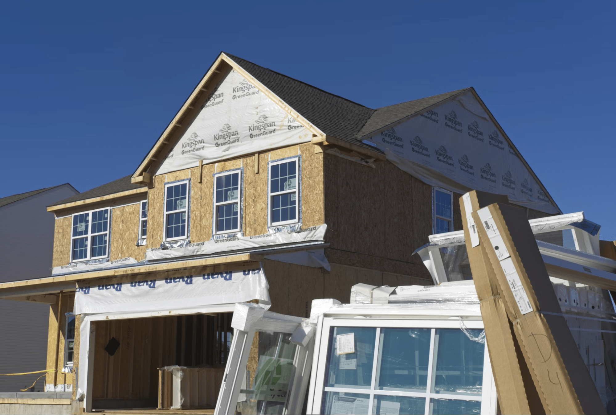 construction site ready for restroom trailers for home construction