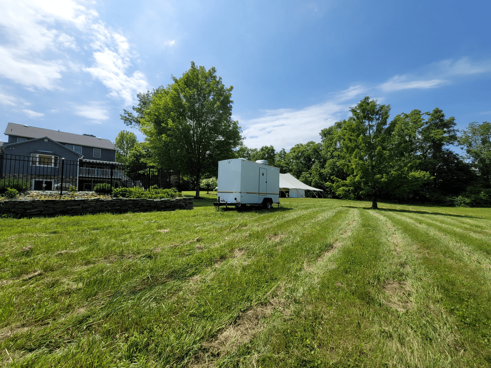 portable construction toilet for a home construction site