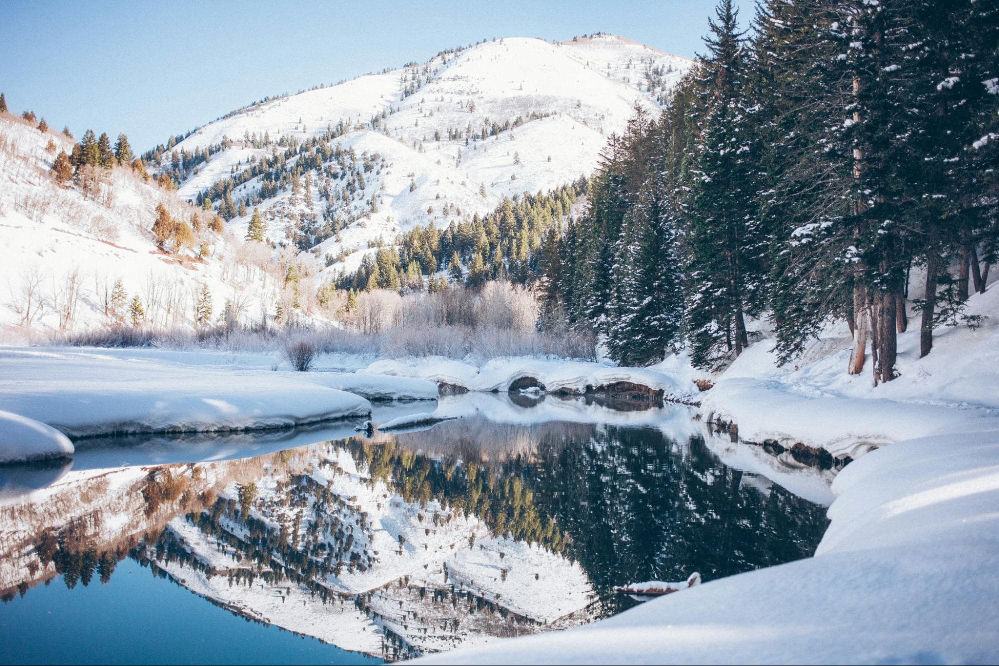 A serene winter landscape ready for heated bathroom trailer solutions