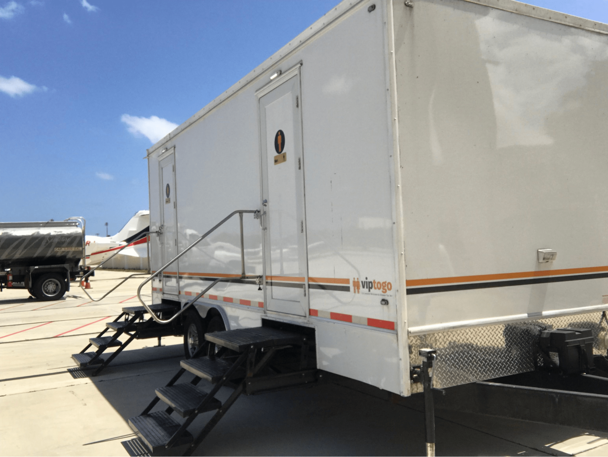 VIP To Go provides construction restroom trailer cleaning service